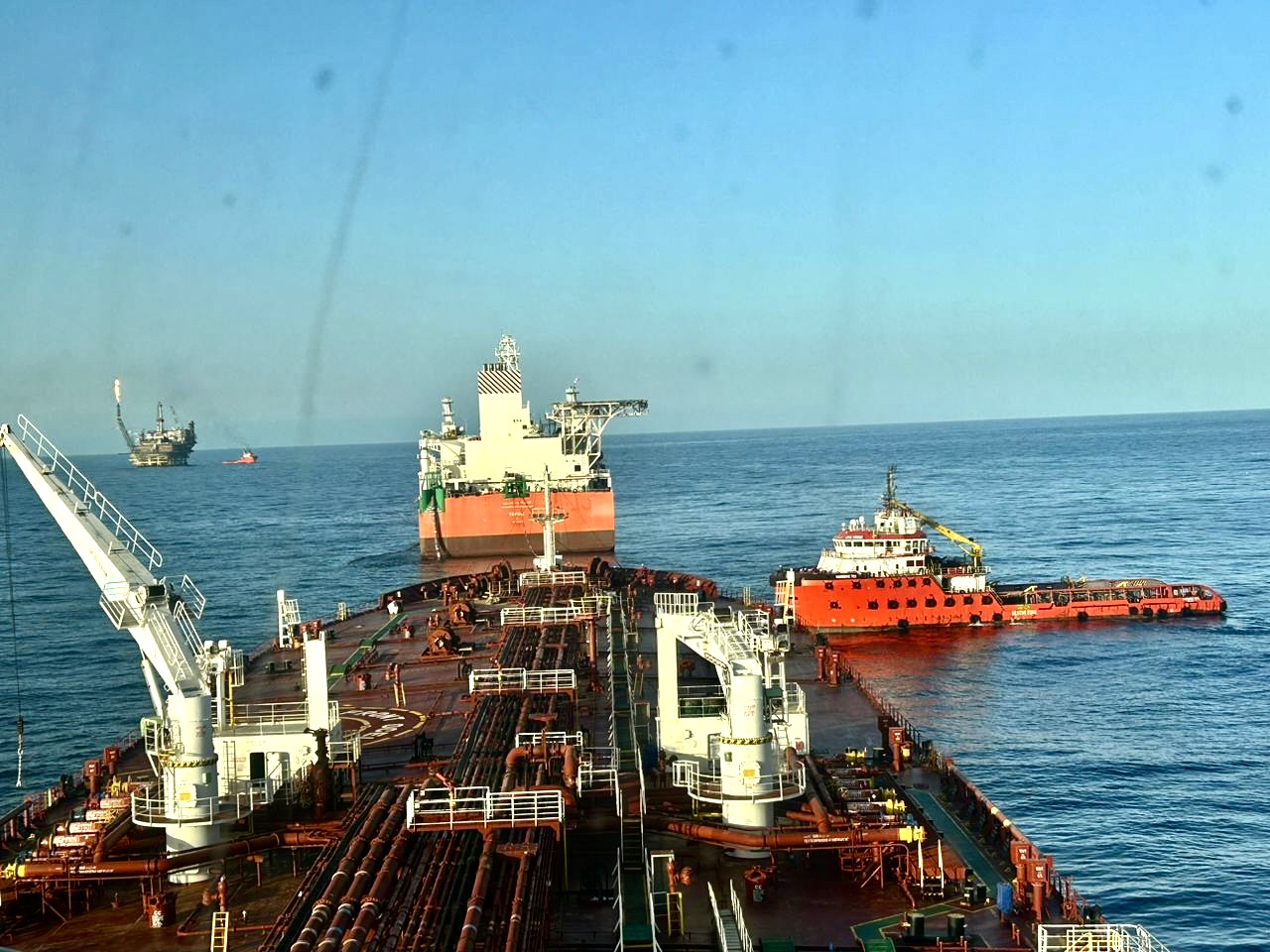Sampling on cargo ship taken by inspector